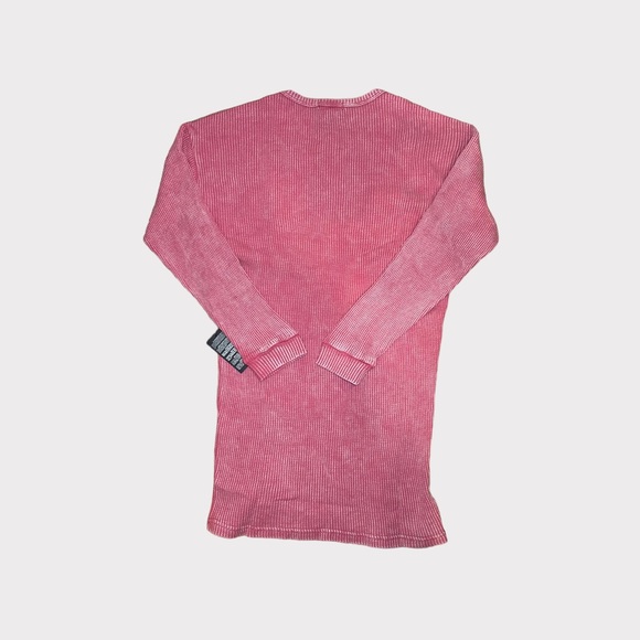 Forever 21 Mineral Wash Waffle Knit Mini Pink Dress - Picture 3 of 8